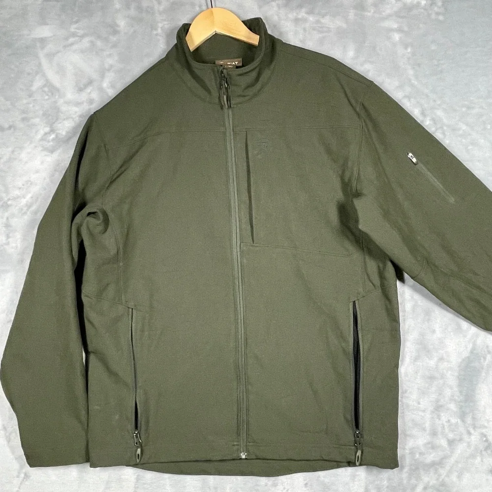 Ariat Mens 2.0 Soft Shell Vernon Softshell Jacket Green Water Resistant L Tall